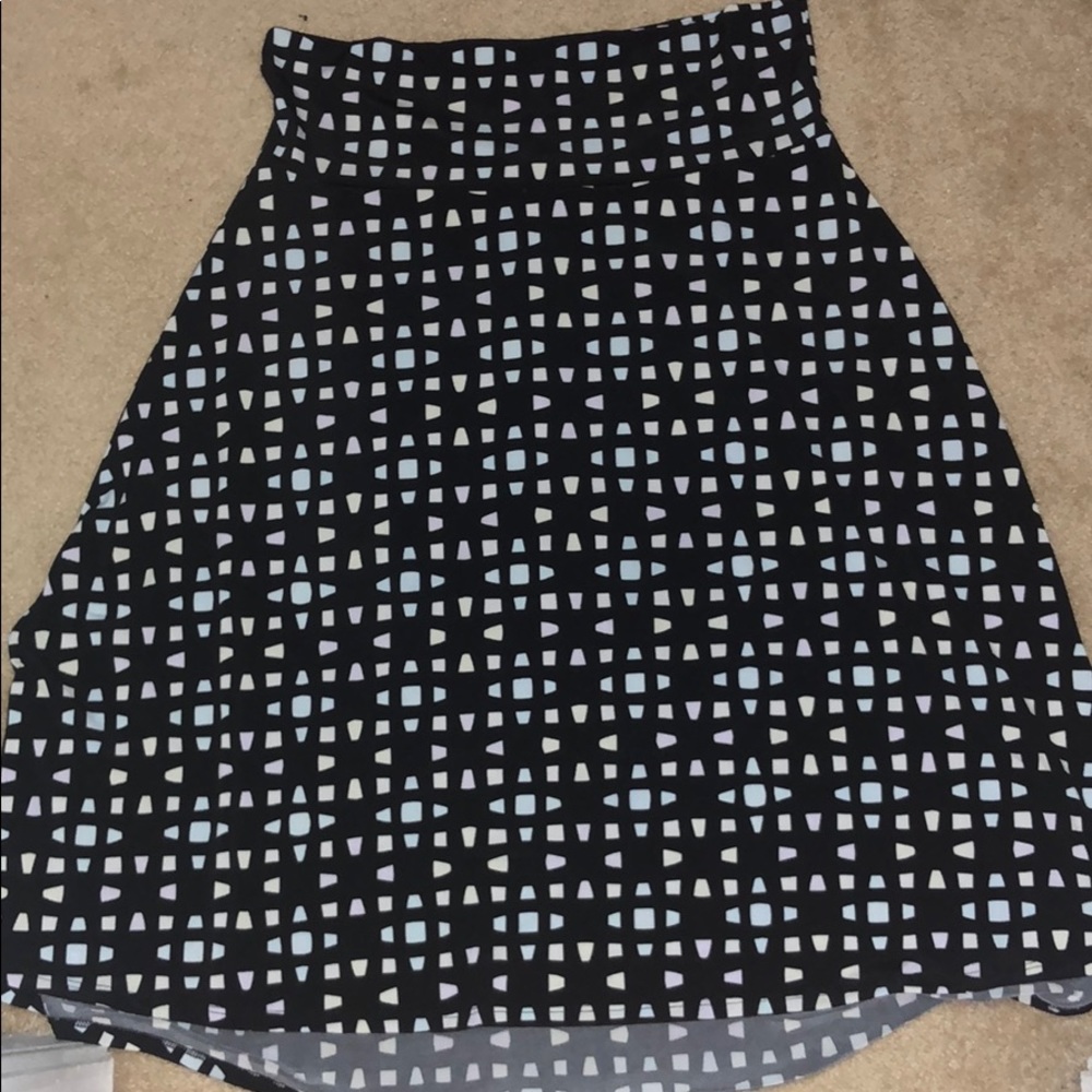 Lularoe Azure A-line skirt XL black with pastel